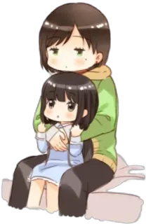 🤗 动漫, Q版, 卡通, 可爱, 卡哇伊, 女孩, 拥抱 telegram sticker