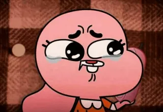 😥 Anais Watterson The Amazing World of Gumball 만화, 애니메이션, 귀여운, 울음, 분홍색, 토끼, TV 프로그램 telegram sticker