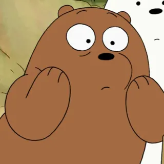 🙀 Grizzly Bear We Bare Bears Мы обычные медведи, Cartoon Network, Гризли, Медведь, Мультфильм whatsapp sticker