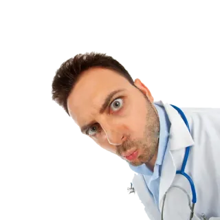 ⁉️ Arzt, lustig, medizinisch, Mediziner, verrückt, Meme telegram sticker