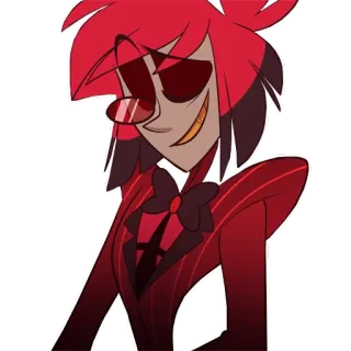 😏 Alastor Hazbin Hotel Iblis, Radio, Merah, Hazbin Hotel, Alastor, Animasi telegram sticker