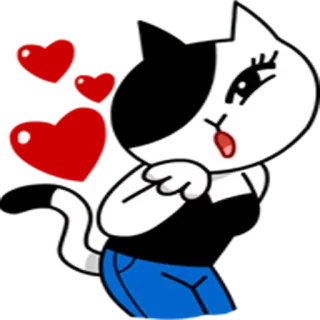 💋 gato, dibujos animados, pegatina, lindo, animal, kawaii whatsapp sticker