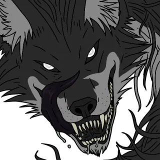 😋 wolf, monster, creature, teeth, scary telegram sticker