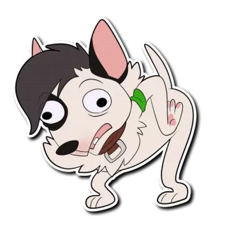😜 dog, cartoon, animal, sticker telegram sticker