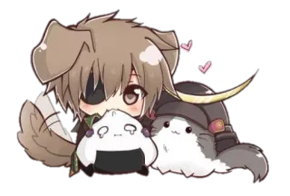 ❤ Anime, Chibi, Chien, Chat, Kawaii, Mignon, Animal, Animal de compagnie telegram sticker