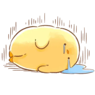 😢 грустный, плачущий, желтый, слеза, персонаж, мультик, эмоция telegram sticker