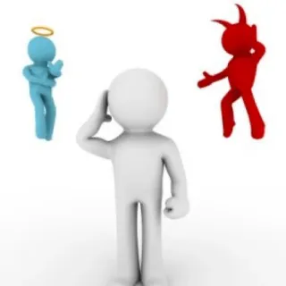 😇 angel, devil, decision, choice, conscience telegram sticker