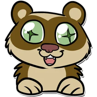 😍 cartoon, animal, bear, cute, kawaii, sticker, illustration telegram sticker
