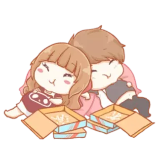 😋 cartoon, couple, love, pizza, cute, relationship, food telegram sticker