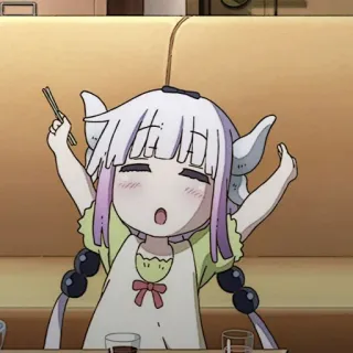 🗞 Kanna Kamui Miss Kobayashi's Dragon Maid 애니메이션, 드래곤, 귀여운, 칸나, 칸나 카무이, 코바야시네 메이드래곤, 카와이 whatsapp sticker