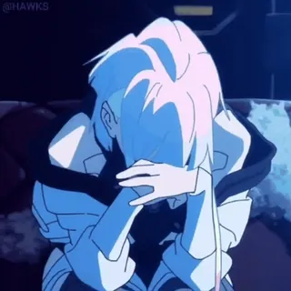 🤦♀️ Anime, Smutne, Cyberpunk, Cyberpunk: Edgerunners, Lucy telegram sticker