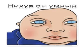 🧠 Нихуя он умный meme, funny, expression, sarcasm, stupid, joke telegram sticker