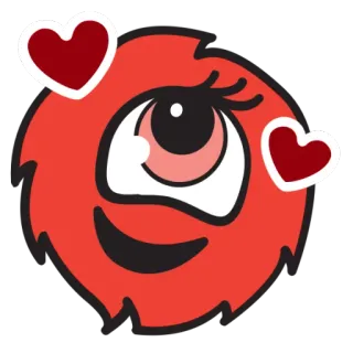 ❤ lindo, monstruo, rojo, corazón, dibujos animados, pegatina telegram sticker