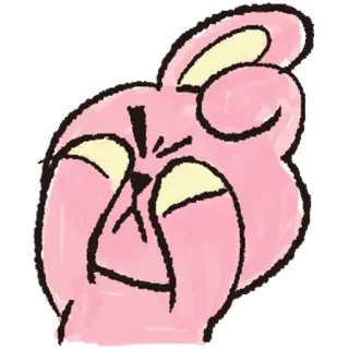 🙈 rabbit, pink, cartoon, animal telegram sticker