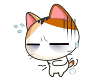 😑 猫, ステッカー, 絵文字, 動物, 可愛い, 悲しい, 心配 telegram sticker