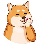 😘 dog, shiba inu, cute, meme, happy whatsapp sticker