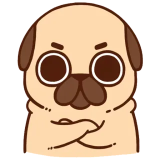😡 หมา, ปั๊ก, โกรธ, การ์ตูน, สัตว์ whatsapp sticker