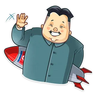 👋 Kim Jong-un North Korea, dictator, rocket, missile, politics, political figure, satire telegram sticker