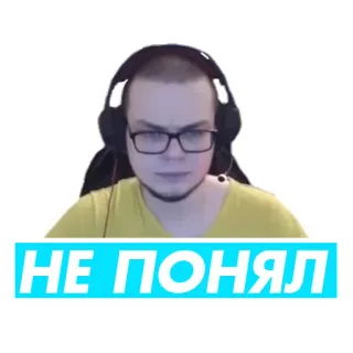 🤨 НЕ ПОНЯЛ russisch, text, meme, gaming whatsapp sticker