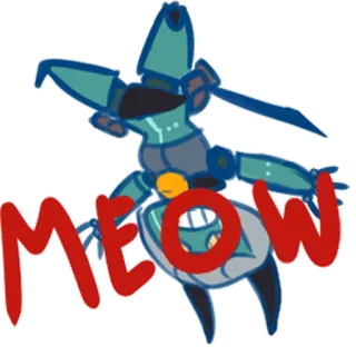 😝 MEOW robot, épée, mignon, miaou, chat, alien telegram sticker