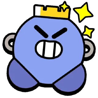 😁 Cartoon, Krone, Figur, Sticker, Wütend telegram sticker