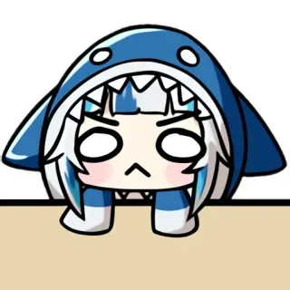 😤 Gawr Gura Anime, Vtuber, Tubarão, Gawr Gura, Fofo telegram sticker