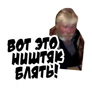 😌 ВОТ ЭТО НИШТЯК БЛЯТЬ! russo, texto, expressão, pessoa telegram sticker
