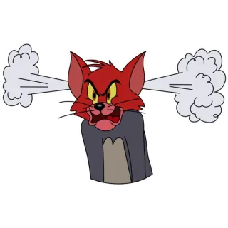 😡 Tom Cat Tom and Jerry Cartone animato, Gatto, Arrabbiato, Frustrato, Animazione telegram sticker