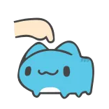 🤣 blauw, vlek, huisdier, schattig, dier telegram sticker