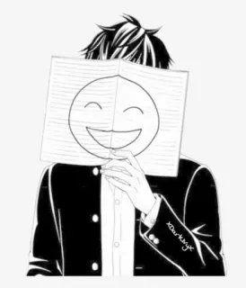 💔 Anime, Manga, Sourire, Masque, Dessin, Portrait telegram sticker
