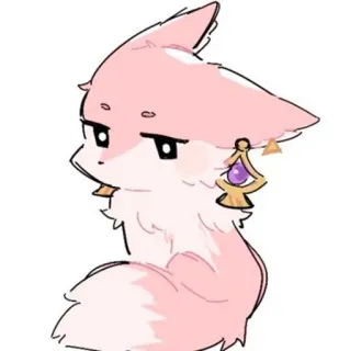 🍡 cute, animal, fox, pink, cartoon, kawaii telegram sticker