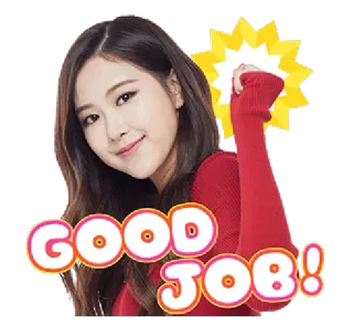 👏 GOOD JOB! bien hecho, ánimo, positivo, felicidades, rosa, k-pop telegram sticker