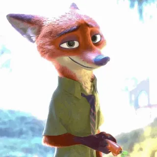 🦊 Nick Wilde Zootopia fuchs, disney, cartoon, tier, polizist, anthropomorph telegram sticker