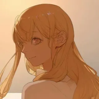 🌟 Anime Mädchen, blond, Porträt, Charakter, Kunstwerk whatsapp sticker