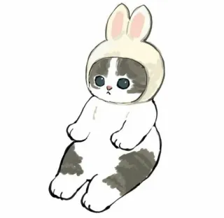💗 kot, królik, słodki, zwierzę, zwierzak, kawaii, wielkanoc telegram sticker