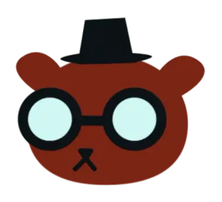 🐻 หมี, แว่นตา, หมวก, การ์ตูน telegram sticker