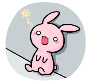 😵 lapin, lapinou, mignon, rose, dessin animé, animal, joyeux whatsapp sticker