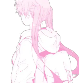 😕 Chica anime, Rosa, Sudadera con capucha, Dibujos animados, Linda, Estético telegram sticker