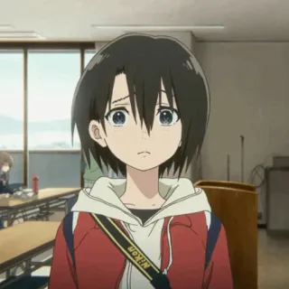 🥢 Anime, Schulmädchen, Mädchen, Porträt, traurig telegram sticker