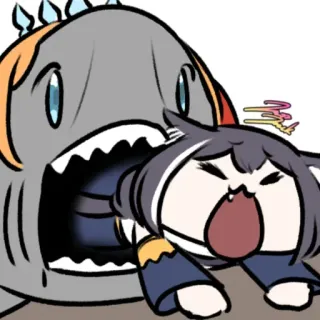 ❤️ cartoon, funny, shark, animal, cute, meme telegram sticker