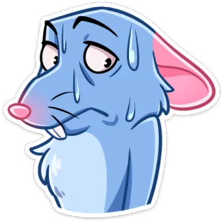 😅 ratón, estresado, agotado, sudoroso, dibujos animados telegram sticker