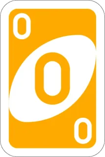 0️⃣ uno, kaartspel, geel, nul, nummer telegram sticker