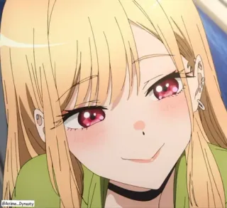 🙂 Marin Kitagawa My Dress-Up Darling Anime_Dynasty 애니메이션, 여자, 금발 머리, 귀여운, 키타가와 마린, 그 비스크 돌은 사랑을 한다, 팬아트, 만화 telegram sticker