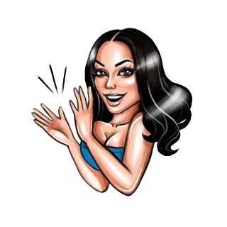 🤣 woman, cartoon, clapping, portrait, sticker telegram sticker