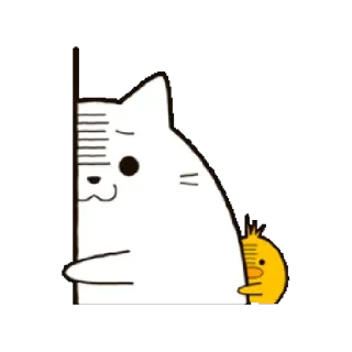 😊 cat, chick, peeking, hiding telegram sticker