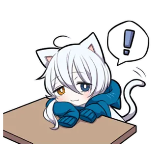🙃 anime, cat, chibi, cute, sticker, kawaii, manga telegram sticker