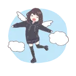 😇 Anime, Mädchen, Flügel, Süß, Kawaii, Engel telegram sticker