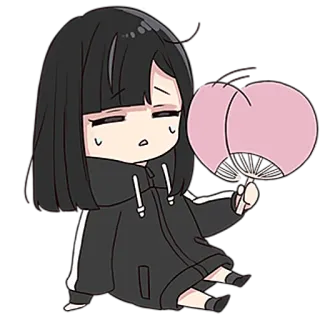 😳 Anime, Chibi, Gadis, Penggemar, Imut, Kartun telegram sticker