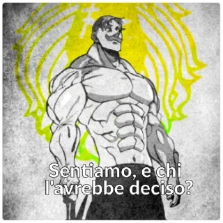 🗿 Escanor Seven Deadly Sins Sentiamo, e chi l'avrebbe deciso? Аниме, Персонаж, Фан-арт, Манга telegram sticker