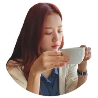 ☕️ vrouw, koffie, drankje, casual, stijl, persoon telegram sticker